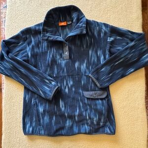 Merrell Navy and Gray Button-Collar Sweatshirt